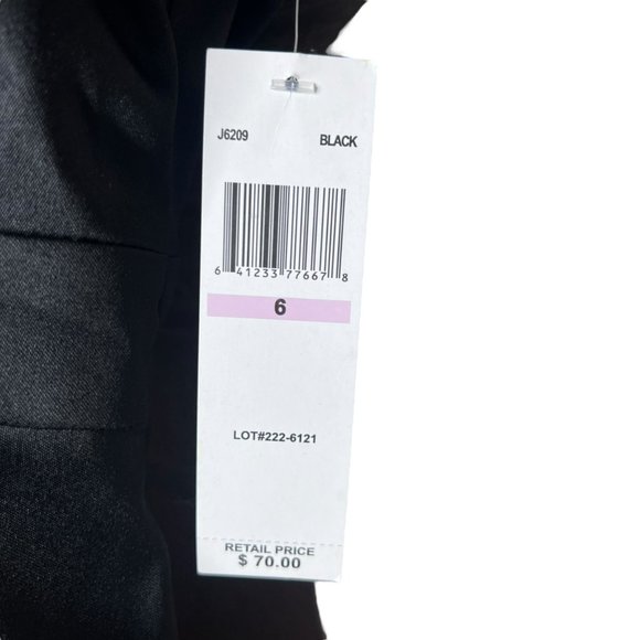 Signature London Style Black Cocktail Short Sleeve Dress Ruffled Collar Size 6 - Picture 6 of 10